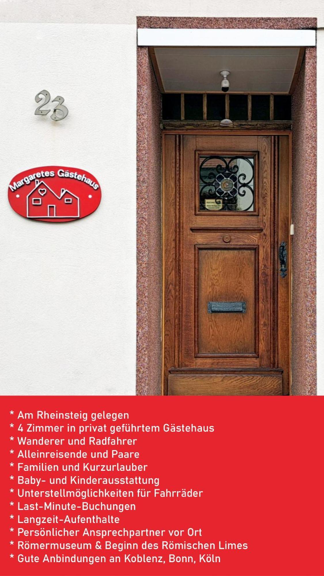 Margaretes Gaestehaus Am Rheinsteig Wanderer Radfahrer Familien Business-Reisende Wlan Gratis Rheinbrohl Buitenkant foto